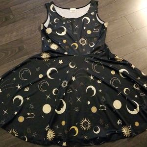 Celestial/ Sun Moon Print Dress (BlackMilk like)